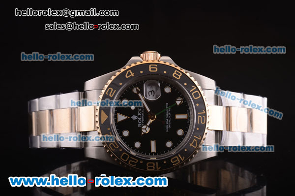 Rolex GMT-Master II Swiss ETA 2836 Automatic Movement Two Tone with Ceramic Bezel and 18K Gold Strap - Click Image to Close